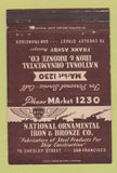 Matchbook Cover - National Ornamental Iron Bronze San Francisco CA 40 Strike