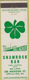 Matchbook Cover - Shamrock Bar Jefferson City MO