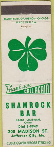 Matchbook Cover - Shamrock Bar Jefferson City MO