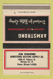 Matchbook Cover - Armstrong Heating A/C Jim Diamond Chicago IL 40 Strike