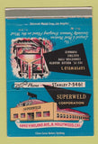 Matchbook Cover - Superweld Corp welding Hollywood CA 40 Strike