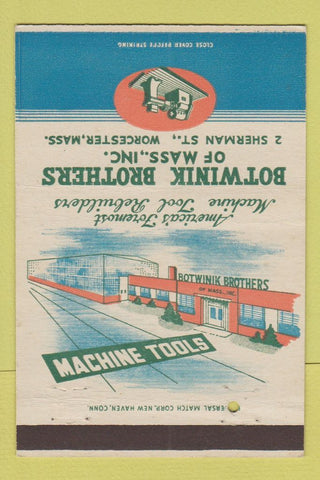 Matchbook Cover - Botwinik Brothers Machine Tool Worcester MA 40 Strike