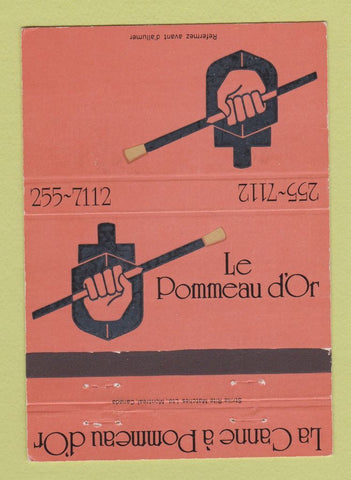 Matchbook Cover - Le Pommeau D'Or Montreal QC restaurant 40 Strike