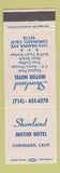 Matchbook Cover - Shoremont Motor Hotel Coronado CA