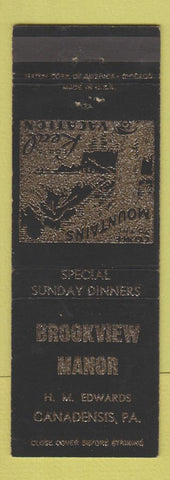 Matchbook Cover - Brookview Manor Canadensis PA