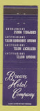 Matchbook Cover - Brown Hotel Company Louisville Lexington KY
