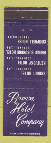 Matchbook Cover - Brown Hotel Company Louisville Lexington KY