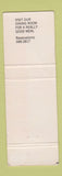 Matchbook Cover - Buchan Hotel Vancouver BC WEAR