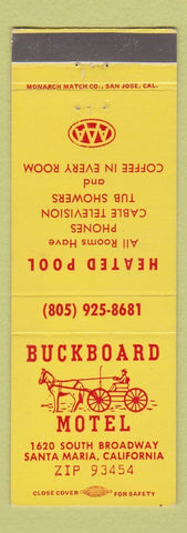 Matchbook Cover - Buckboard Motel Santa Maria CA