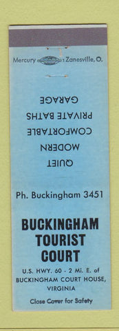 Matchbook Cover - Buckingham Tourist Court Buckingham Court House VA BLUE
