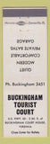 Matchbook Cover - Buckingham Tourist Court Buckingham Court House VA WHITE