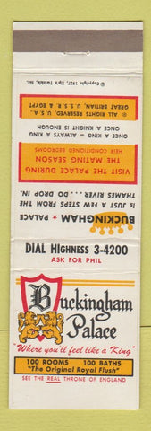 Matchbook Cover - Buckingham Palace Tip n Twinkle Joke Gag