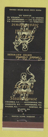 Matchbook Cover - Charcoal Steak House Columbia SC Atlanta GA Charlotte NC