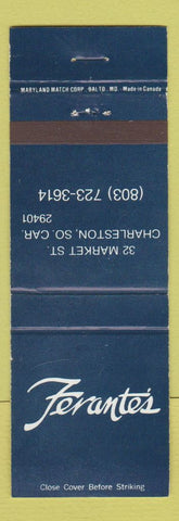 Matchbook Cover - Ferante's Charleston SC