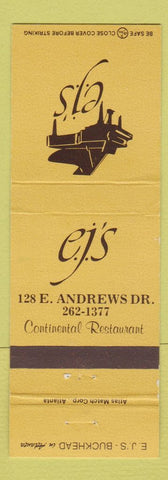 Matchbook Cover - E.J.'s Restaurant Atlanta GA Buckhead