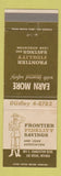 Matchbook Cover - Frontier Fidelity Savings Las Vegas NV