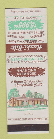 Matchbook Cover - Huski Bilt Homes Charlotte NC