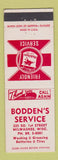 Matchbook Cover - Bodden's Mobil oil gas Milwaukee WI