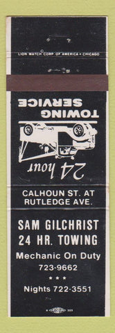 Matchbook Cover - Sam Gilchrist Towing