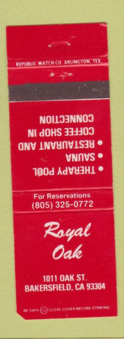 Matchbook Cover - Royal Oak Bakersfield CA WORN