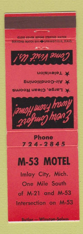 Matchbook Cover - M-53 Motel Imlay City MI