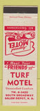 Matchbook Cover - Turf Motel Salem Depot NH
