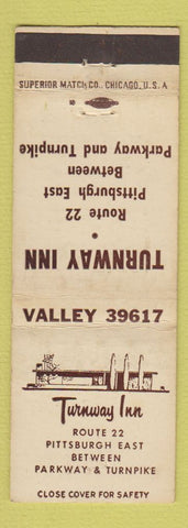 Matchbook Cover - Trunway Inn Pittsburgh East PA WEAR