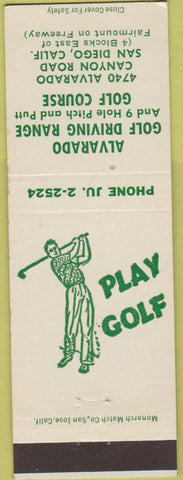 Matchbook Cover - Alvarado Golf Driving Range San Diego CA