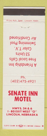 Matchbook Cover - Senate Inn Motel Lincoln NE