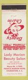 Matchbook Cover - Lady Marion Beauty Salon Charleston SC WEAR