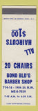 Matchbook Cover - Bond Building Barber Shop Washington DC?