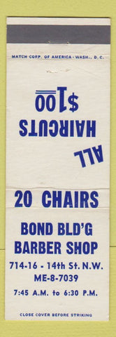 Matchbook Cover - Bond Building Barber Shop Washington DC?
