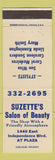 Matchbook Cover - Suzette's Beauty Salon