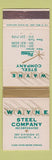 Matchbook Cover - Wayne Steel Company Elizabeth NJ