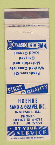 Matchbook Cover - Hoehne Sand and Gravel Ingleside IL WEAR