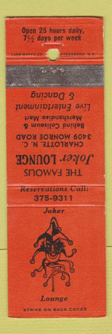 Matchbook Cover - Joker Lounge Charlotte NC