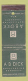 Matchbook Cover - AB Dick Duplicating WORN