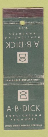 Matchbook Cover - AB Dick Duplicating WORN