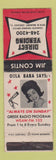 Matchbook Cover - Direct Vending Greek Radio Oula Baba WEAW girlie Chicago IL