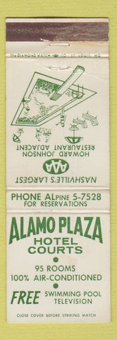 Matchbook Cover - Alamo Plaza Hotel Courts Nashville TN WEAR