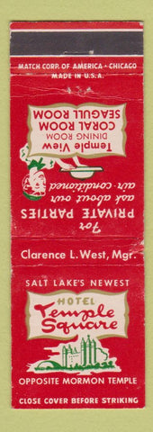 Matchbook Cover - Hotel Temple Square Salt Lake City UT WEAR