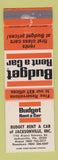 Matchbook Cover - Budget Car Rentals Jacksonville FL WEAR