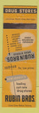 Matchbook Cover - Rubin Bros Drug Stores Newark Kearny East Orange Elizabeth NJ