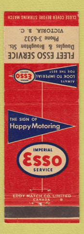 Matchbook Cover - Esso oil gas Fleet Victoria BC