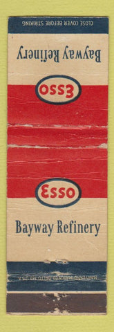Matchbook Cover - Esso oil gas Bayway Refinery WORN