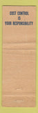 Matchbook Cover - Esso oil gas Bayway Refinery WORN