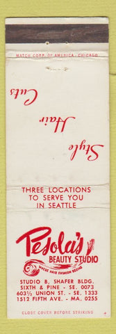 Matchbook Cover - Pesola's Beauty Salon Seattle WA WEAR