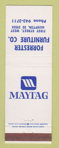 Matchbook Cover - Forrester Furniture Maytag Appliances Hampton SC
