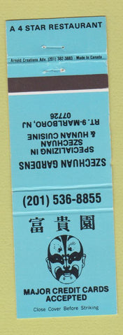 Matchbook Cover - Szechuan Gardens Chinese Restaurant Marlboro NJ