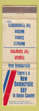 Matchbook Cover - Vote Democratic English for Congress NJ WEAR